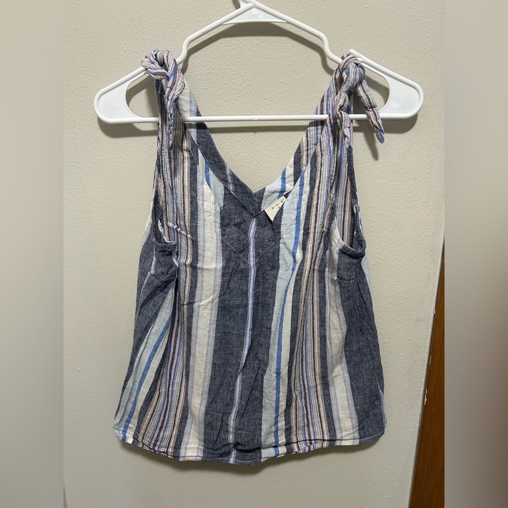 a new day Grey Striped Tank Top